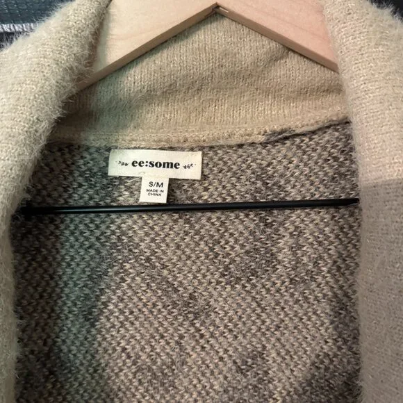 Womens Leopard Print Oversized Cape Cardigan Sweater Small Medium - Picture 3 of 4